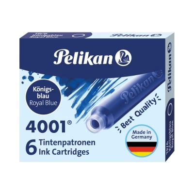 Obrázek Pelikan 301176 inkoustové náplně 4001 TP/6, balení po 6 kusech, královská modrá