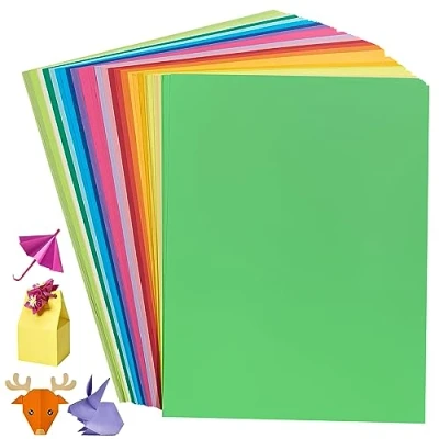Obrázek Pestrý papír origami, 200 listů, 20 zářivých barev, 8,3 x 11,7 palců, 70 g/m², oboustranný A4 pro kutilské projekty, děti a dospělé