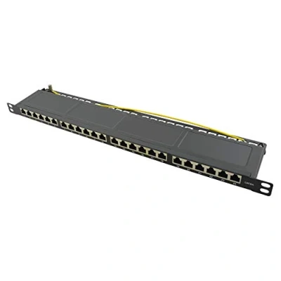 Obrázek LogiLink Professional NP0063 Full CHI vložka Cat 6 A Patch/distribuční deska s 24 ports, PoE +, poloviční stavební Výška (0,5 Jednotek) Černá