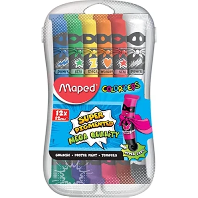 Obrázek Maped M810520 Barvy na kvaš Color&#039;Peps v plastovém boxu, více barev, 12 x ml