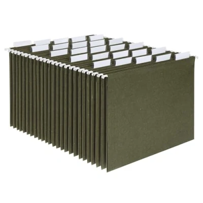 Obrázek Pendaflex Essentials 81602 závěsné složky, velikost dopisu, 1/5 jezdce, standardní zelená, 25 kusů v krabičce