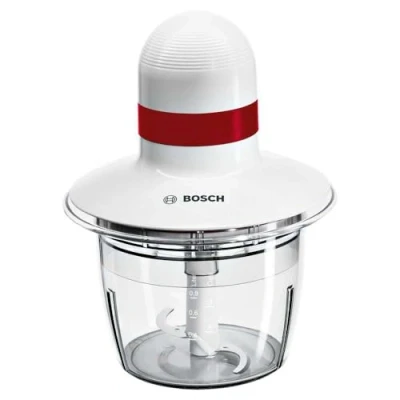 Obrázek Bosch MMRP1000 electric food chopper 0.8 L 400 W Red Transparent White
