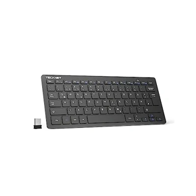 Obrázek TeckNet X 315 ultra tenká bezdrátová Mini klávesnice (QWERTZ, 2,4 GHz, 84 kláves) černý