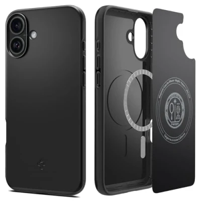 Obrázek Spigen Thin Fit MagFit pouzdro pro iPhone 16, kompatibilní s příslušenstvím MagSafe černé