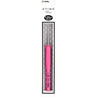 Obrázek Tulip TEL 08E Crochet Hook, Stahl, Pink, Size 8 (0.9mm)