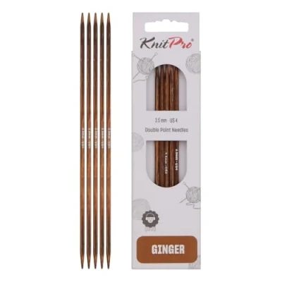 Obrázek KnitPro 31025 Ginger jehlice, dřevo, přírodní/hnědá, 20 cm, 3,5 mm