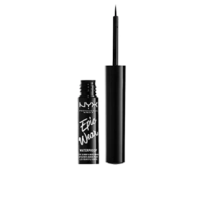 Obrázek NYX Professional Makeup Epic Wear Semi Permanent Liquid Liner, dlouhá životnost, voděodolná, oční linky a body art na obličej tělo, matný povrch, barva: černá
