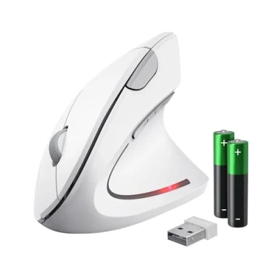 Obrázek Trust Verto bezdrátová vertikální myš, ergonomická prevence proti rameni myši/tenisovému (RSI syndrom), 800 1600 DPI, myš pro praváky, PC, laptop, Mac, s bateriemi