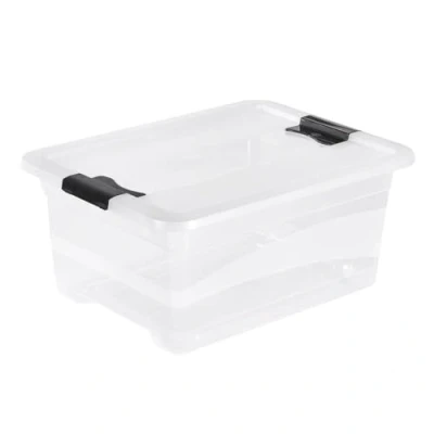 Obrázek keeeper Úložný box s víkem a posuvným uzávěrem, 39,5 x 29,5 17,5 cm, 12 l, Cornelia, průhledný
