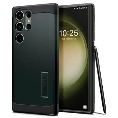 Obrázek Spigen Tough Armor pouzdro kompatibilní se Samsung Galaxy S23 Ultra 5G abyss Green