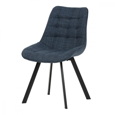 Obrázek Židle jídelní, modrá látka, nohy černý kov HC 465 BLUE2