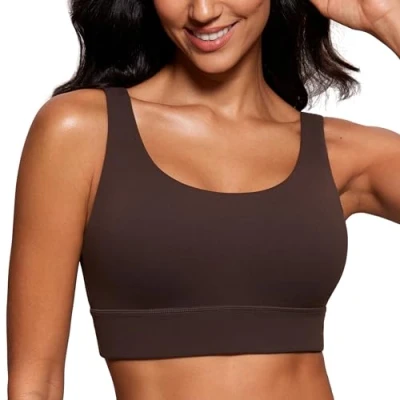 Obrázek CRZ Yoga Dámská Butterluxe sportovní Podprsenka U Back bez ramínek Velká Prsa Fitness Top, Hot Fudge brown
