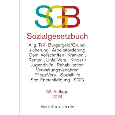 Obrázek Sozialgesetzbuch mit Sozialgerichtsgesetz (Beck Texte im dtv)