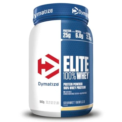 Obrázek Dymatize Elite 100% Whey Gourmet Vanilla 942 g High Protein Low Sugar prášek + a BCAA