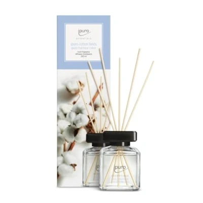 Obrázek ipuro Essentials pokojová vůně COTTON FIELDS 200 ml osvěžovač prostoru s badyánem, vanilkový květ a pelargónie, růže, fialka, cedrového dřeva difuzér hůlkami vzduchu do bytu