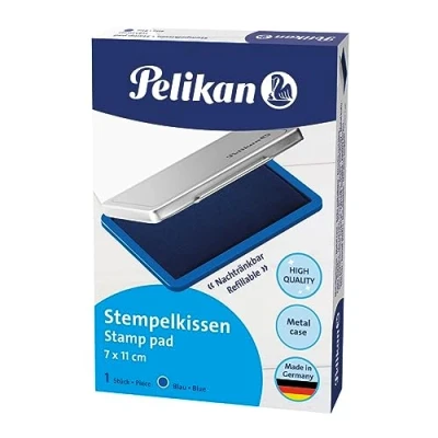 Obrázek Pelikan 331017 razítkovací polštářek č. 2, namočený, 7 x 11 cm, modrý (bezkartáčové balení)