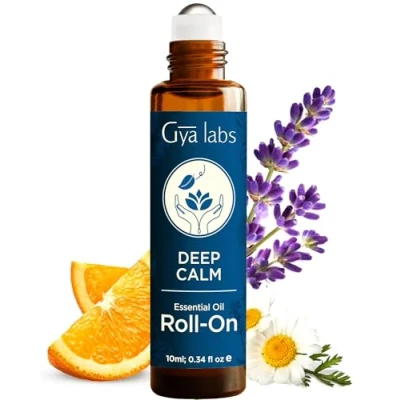 Obrázek Gya Labs Deep Calm Essential Oil Roll on pro dámy 100% čistý přírodní samoopalovací olej s heřmánkem, levandulový aromaterapie (10 ml)