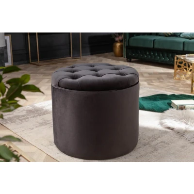Obrázek Chesterfield taburet ZETHOS Dekorhome Černá
