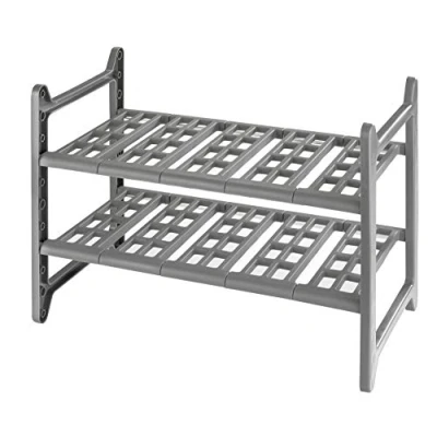 Obrázek WENKO Kuchyňský regál pod skříňku Flexi, výsuvný zásuvný regál, nastavitelný, 2 patra, stříbrná, 45 80 x 39 28 cm
