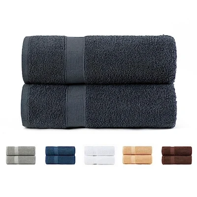 Obrázek Todocama 2 velké osušky, 100% bavlna, 550 g/m², extra měkké, velmi savé a rychleschnoucí, rozměry 100 x 150 cm, tmavě šedá