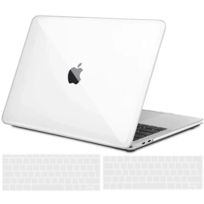 Obrázek TECOOL kryt Pro MacBook 13 palců 2022 2021 2020 2016 A2338(M1/M2) A2289 A2251 A2159 A1989 A1706, ultratenký tvrdý ochranné pouzdro Case Cover a ochrana klávesnice EU, transparentní