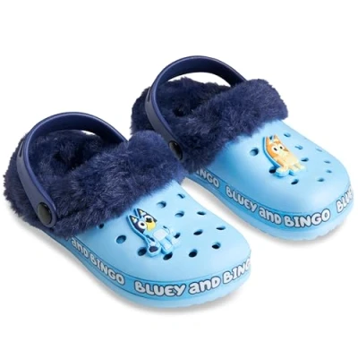 Obrázek BlueY Clogs Dětské zahradní boty s botami Charms &amp; odnímatelná fleecová podšívka dárky pro děti, modrá