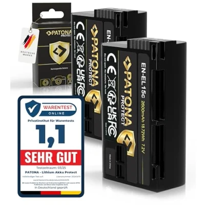Obrázek PATONA Protect EN EL15c akumulátor (2X 2600mAh) s NTC senzorem a ochranným pouzdrem V1 kompatibilní Zf Z6III Z7II atd.