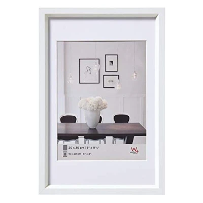 Obrázek walther design Rámeček bílý 15 x 20 cm s paspartou, Steel Style plastový rám ES520W