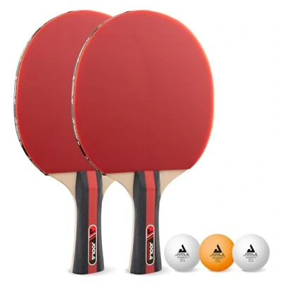 Obrázek JOOLA Sada na stolní tenis Rosskopf 2 pálky + 3 míčky 40 mm, červená/černá, 5dílná
