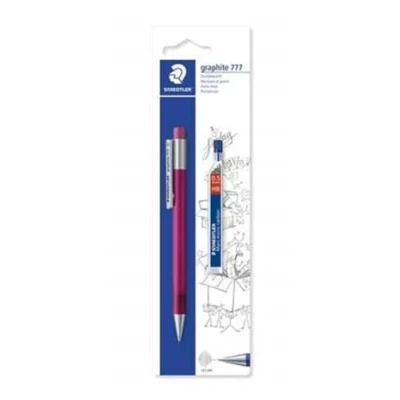 Obrázek STAEDTLER 7775SBKD25DA mechanická tužka grafitová a 1 ks dóza s jemnou náplní (HB) naplněná B, průměr náplně 0,5 mm, barva stopky: magenta, blistrová karta