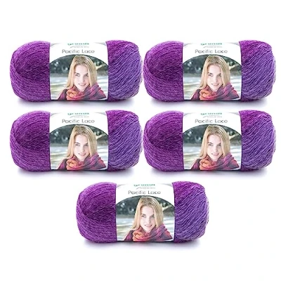 Obrázek Gründl Pacific Lace (barevný přechod příze s vlněným charakterem z 80 % polyakrylu, 10 vlny, alpaka, 100 g / 550 m, síla jehlic: 2,5 mm 3 mm, 5 x g), fialová koktejl, 36 20 8 cm