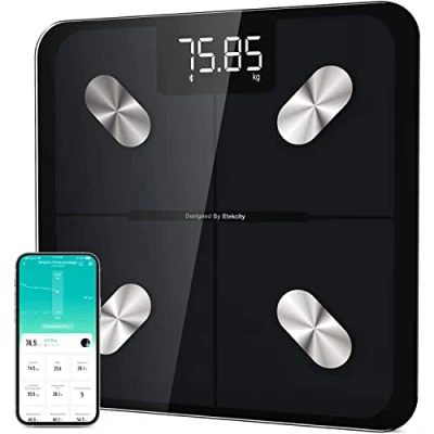 Obrázek Etekcity Körperfettwaage, Personenwaage Digital mit APP 180 kg/400 lbs, Waage Personen Smart Körperfett und Muskelmasse, Bluetooth Körperwaage für Baby Schwangere, Schwarz