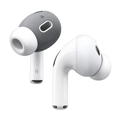 Obrázek elago [Passend für das Gehäuse] Ohrstöpsel Abdeckung kompatibel mit Apple AirPods Pro 2, Anti Rutsch Silikon Abdeckung, staubfrei (2 Paar in 2 Farben) (Dunkelgrau/Weiß)