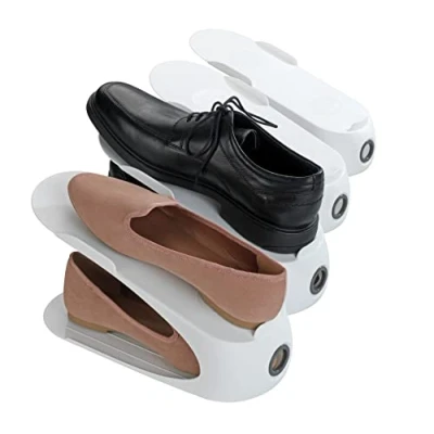 Obrázek WENKO Schuhhalter Weiß 4er Set mit Griffloch für leichte Handhabung