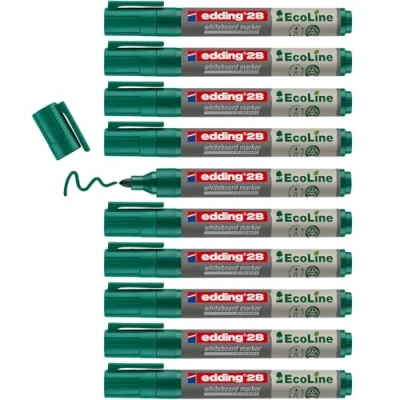 Obrázek edding 28 Ecoline Whiteboardmarker grün 10 Whiteboard Stifte Rundspitze 1,5 3 mm Boardmarker abwischbar Whiteboard, Flipchart, Magnettafel, Pinnwand, Memoboard Sketchnotes nachfüllbar