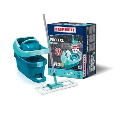 Obrázek LEIFHEIT Set mop Profi+vědro Profi s nášlapným ždímáním kolečkami