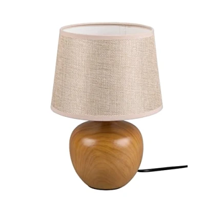 Obrázek Reality světla stolní lampa Luxor R50621035, keramika barva dřeva, stínidlo béžová barva, bez 1x E27