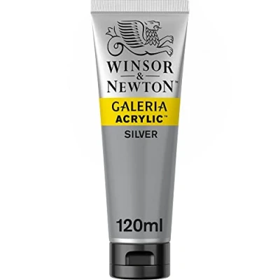 Obrázek Winsor &amp; Newton Akrylová barva Galeria 2131617, vysoká pigmentace, stálobarevná, máslová konzistence, tuba 120 ml stříbrná