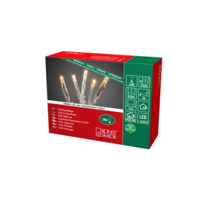 Obrázek Konstsmide 6354 823 Micro LED světelný řetěz / pro interiér (IP20) testováno VDE vnitřní trafo 24 V 100 jantarových diod transparentní kabel