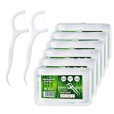 Obrázek Dental Floss, 300+40 kusů zubní nitě Sticks párátko, drát, péče mezizubní ploutve ve tvaru Y, jednorázová nit čištění zubů tyčinky od Yuede (6 x 50 + 40 ks) (bílá)