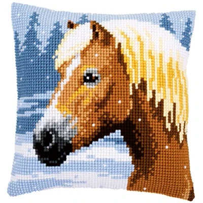 Obrázek Vervaco PN 0157077 Kreuzstichkissen Pferd II Kreuzstichset, Baumwolle, mehrfarbig, 40 x cm / 16&quot;