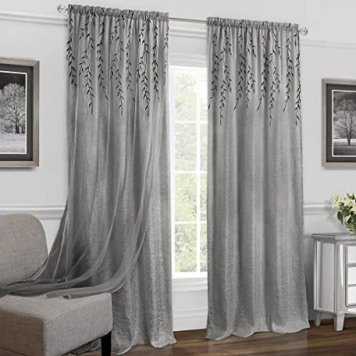 Obrázek Achim Home Furnishings Willow Rod Pocket Window Curtain Panel, 42&quot; x 84&quot;, White