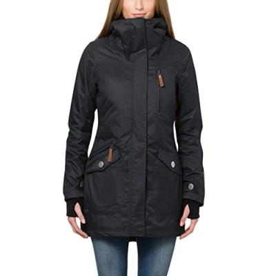 Obrázek berydale dámská nepromokavá a větruodolná parka, černá zimní parka s podšívkou, 2XL