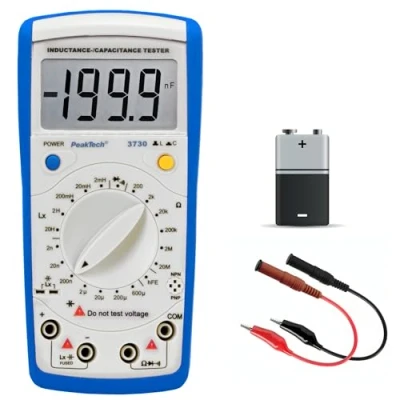 Obrázek PeakTech LCR měřicí přístroj, max. 200 µF / 20 H ohm, 1 kus, P 3730, modrá bílá