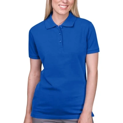 Obrázek HRM dámské Heavy Stretch Polo I Premium polotričko z 95 % bavlny a 5 elastanu Basic Polohkošile lze prát do 40 C Kvalitní &amp; udržitelné horní díly Workwear, Modrá (Royal Blue 05 královská modrá)
