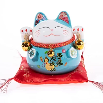 Obrázek Lachineuse Maneki Neko Statuette, Blanc Dominant, 9x8x10cm