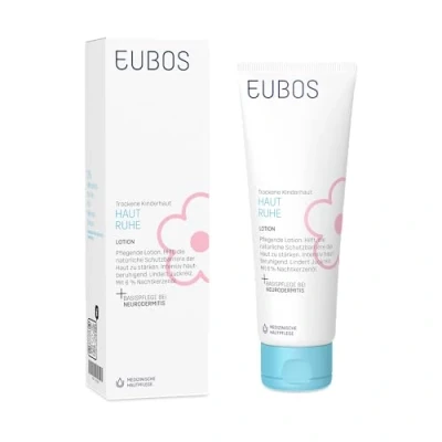 Obrázek Eubos Tělové mléko klidné pro pokožku 125 ml citlivou a suchou dětskou snášenlivost pleti dermatologicky potvrzena s jojobovým olejem