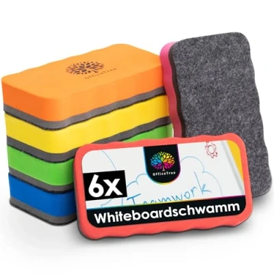 Obrázek Office Tree® 5dílná sada Whiteboard houba 5 barev magnetický čistí suchý A efektivně Uvolňuje spolehlivě Kresbami písma flipchart/příslušenství nástěnka