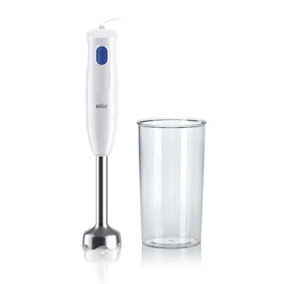 Obrázek tyčový mixér Braun MQ10.001M MultiQuick 1 extra lehký s rukojetí z ušlechtilé oceli a systémem EasyTwist, vč. mixovací odměrky 600 ml, 450 W, bílý