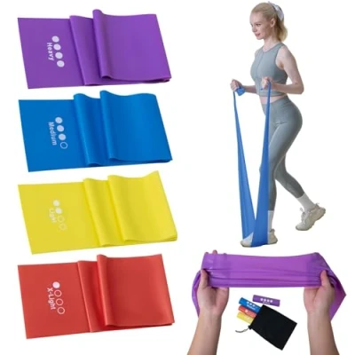Obrázek Good Nite Fitness pásy 4dílná sada odporových pásů se 4 stupni odporu, odporové s taškou na přenášení, pro fitness, silový trénink, pilates, jógu, cvičení paže, nohy a mnoho dalších oblastí